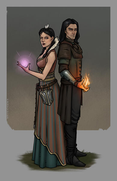 Philippa Eilhart & Vilgefortz from Witcher (refined sketches)