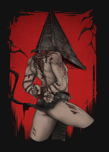 Pyramid Head from Silent Hill (Half-body painting)
